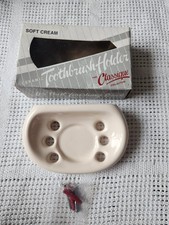 Vintage The Classique Collection Ceramic Toothbrush Holder Soft Cream 1998, New