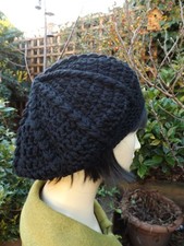 Crochet BERET - 100%  Wool -
