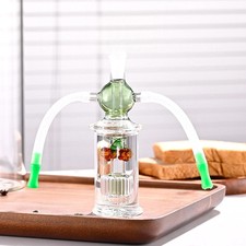 5"  Dual-use Glass Bong Green Filter Smoking Water Pipe Portable Hookah Bubbler