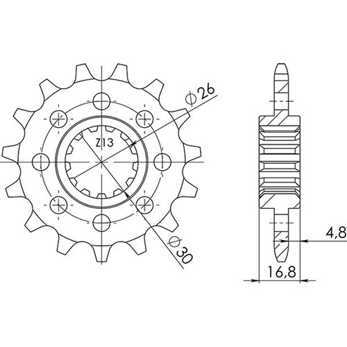 Pitch sprocket 520 z - -, 16