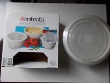Brabantia Quality 3 Piece Microwave Freezer Bowl Set With Lids 0.75L 1.25 2.25L