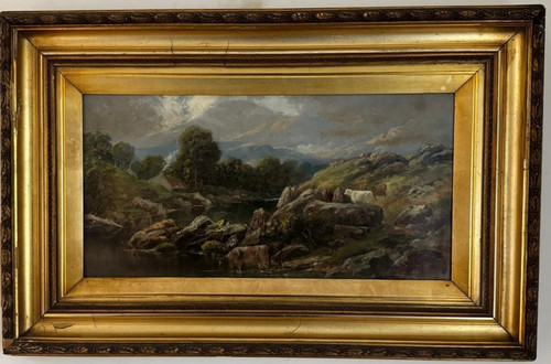 Antique large oil - antique, painting