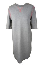 Jaeger Boutique Grey Jumper Dress Pink Trim Size Medium M