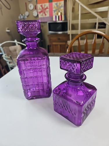 Art deco glass bottle set - 2,