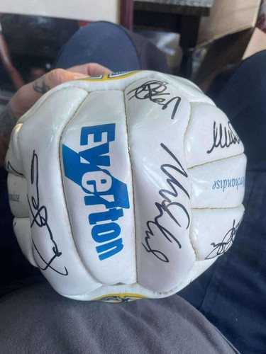 Two signed everton footballs - two,