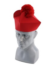 Red biretta with 3 horns