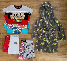 PRELOVED BOYS AGE 4-5 YRS PYJAMAS PJS BUNDLE : MARIO / DINOSAURS / STAR WARS