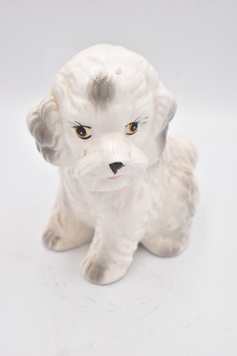 Vintage white poodle dog - vintage,