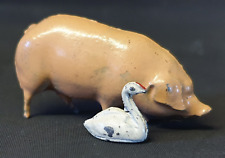 Vintage Miniature Lead Animals - Pig and Swan