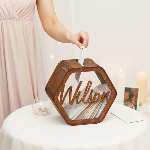 Wedding card box wooden - card,