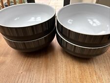 4 Lightly Used Denby Jet Stripes Soup/ Cereal Bowls 6 1/2"