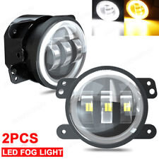 Pair 4Inch Front LED Fog Light Angel Eyes White 6000k For Dodge Magnum 2005-2008