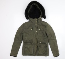 Topshop Womens Green   Parka