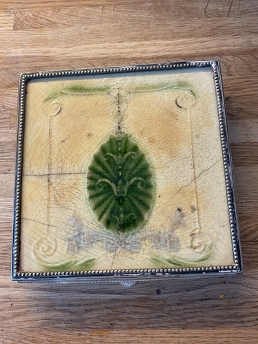 Art nouveau tile mounted a - ,