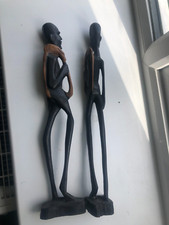 Carved wooden figure figurine sculpture African Masai? 40cm tall 2x