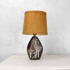 Vintage Mid Century Tremaen Studio Pottery Table Lamp Cow Parsley Shade #102821