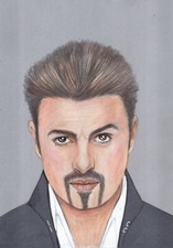 Original color pencil artwork picture Portrait George Michael great gift