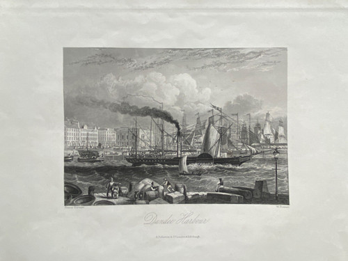 1850 antique print dundee - 1850, print;