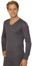 OCTAVE® Mens Thermal Underwear, Longsleeve V-Neck T-Shirt, Warm Vest Baselayer
