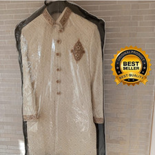 Men's Cream Sherwani Set-