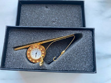 vintage Miniature Fishing Rod Desk Clock Brand New In Box 