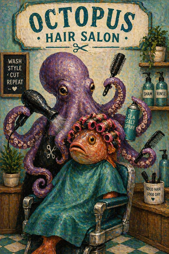 Funny octopus hair - funny,