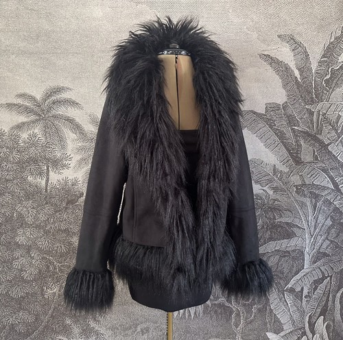 Afghan coat black britney - coat,