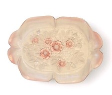 Vintage Mikasa Rosella Pink Glass Canopy Platter 16"