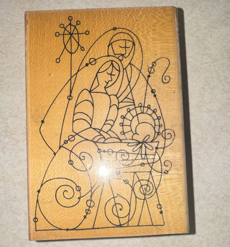 Wood mounted rubber stamp - mounted,