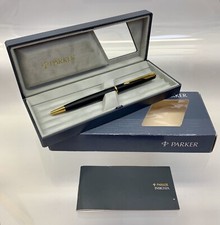 Vintage Parker Insignia Ball Point Pen Black Matte In Box Blue Ink