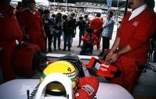Ayrton Senna McLaren MP4 4 watches the timing screen F1 Championsh- Old Photo