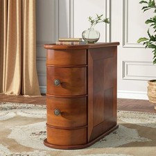 End table round solid wood - end,