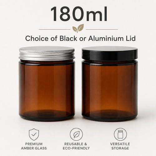 Amber glass jars airtight lid - jars,