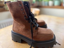TopShop tan faux suede chunky