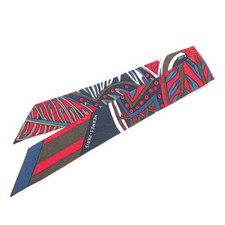 Hermes Hermès Twilly "Le Jardin de la Maharani" scarf, navy, red, and multicolor