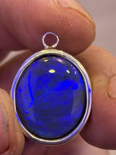 Black opal stone - opal, set