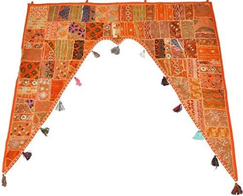 Embroidered patchwork valances - embroidered,