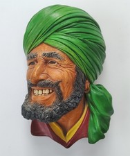 Vintage Bossons Chalkware 1964 Punjabi Figure Head Restored Wall Plaque