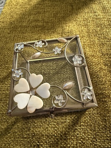 Vintage glass trinket - glass, with