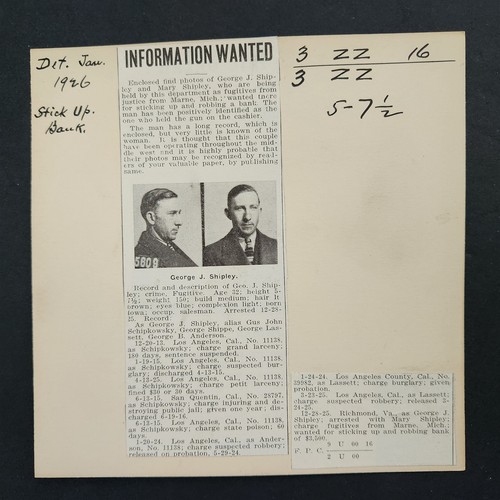 1920s antique criminal wanted - antique,