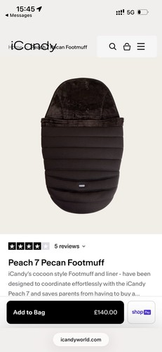 Icandy peach pecan footmuff - icandy,