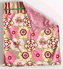Rosie & Romeo Baby Blanket in Kleo 2005 by Alexander Henry fabric, Pink Flowers 