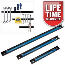 3PC MAGNETIC BAR TOOL HOLDER STORAGE RACK SYSTEM ORGANISER RAILS 8" 12" & 18"