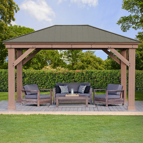 Gazebo wooden outdoor patio - wooden,