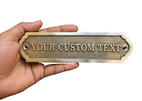 Custom brass door sign - brass,