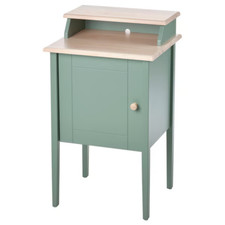 New IKEA OLDERDALEN Bedside Table - Grey Green Pine 47x43cm Storage Cabinet