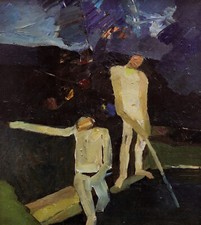 Figures by a Pool Keith Vaughan print in 11 x 14 mount SUPERB