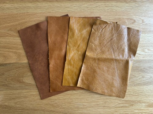 Pack tan leather pieces - 4,