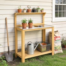 Wooden Potting Bench Table