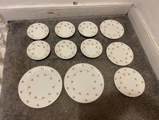 Vintage Johnson Bros pink rose pattern Plates and bowls Fine Bone China England